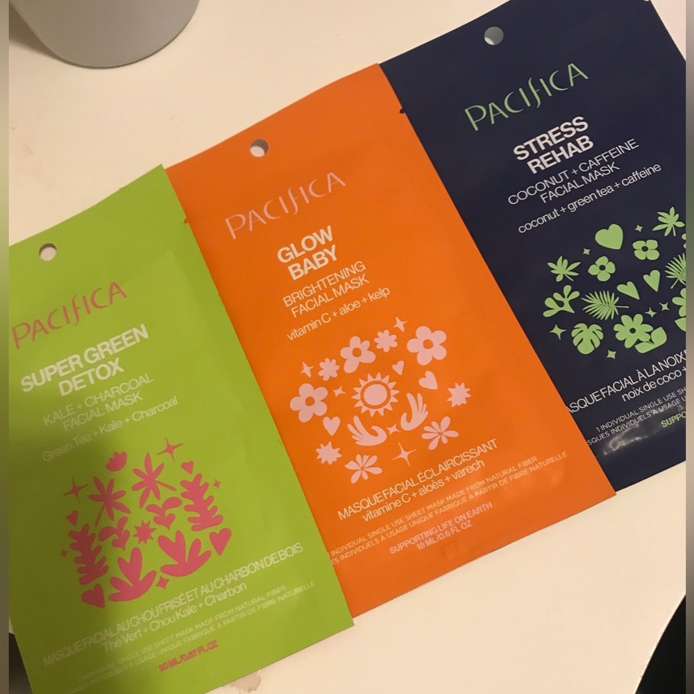 ☀️ Lot of 3 Pacifica Sheet Masks
